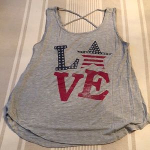 American Flag “Love” Tank Top